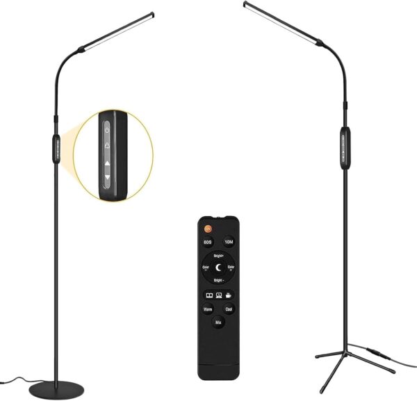 EBEST Led Floor Lamp for Eyelash Extensions Craft Task Floor Standing Light Adjustable Gooseneck Dimmable lash LED Lamp for eyeslash Extensions