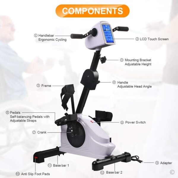 Electronic Physical Therapy Rehab bike Trainer exerciser Cycle Arm Leg Pedal Exerciser Bike Health Recovery Pedal exerciser With 7 inch Display Touchscreen for Handicap, Disabled and Stroke Survivor - Image 2