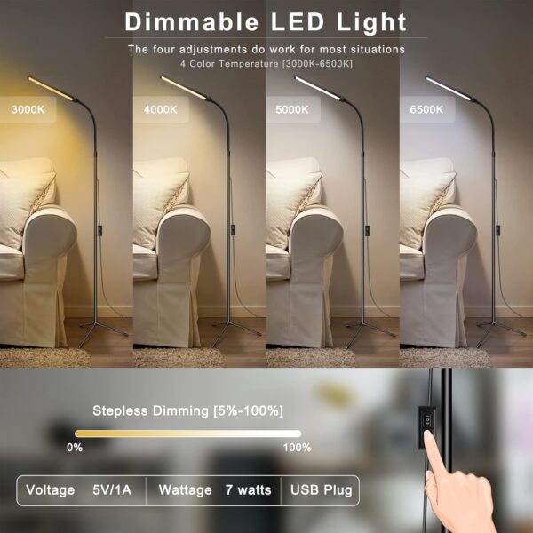 EBEST Floor Lamp with Remote for Eyelash Extensions Craft Task Lamps Floor Standing Reading lamp Floor lamp for livingroom - Image 3