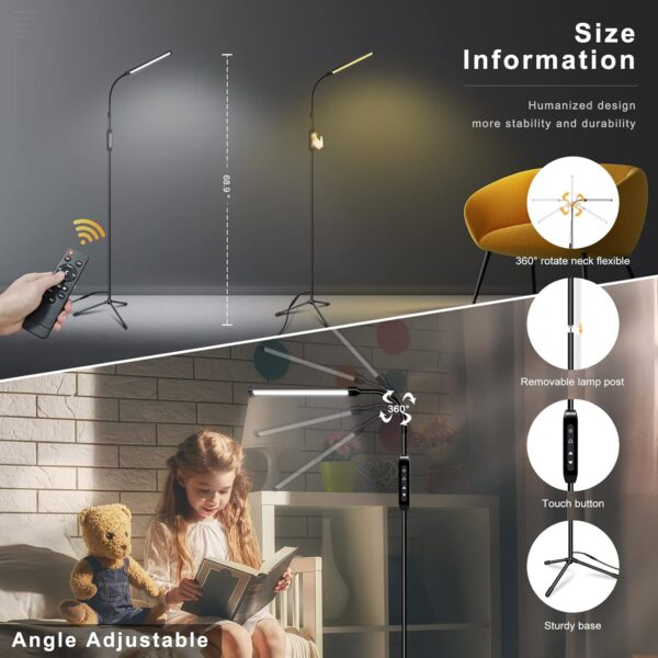 EBEST Floor Lamp with Remote for Eyelash Extensions Craft Task Lamps Floor Standing Reading lamp Floor lamp for livingroom - Image 8