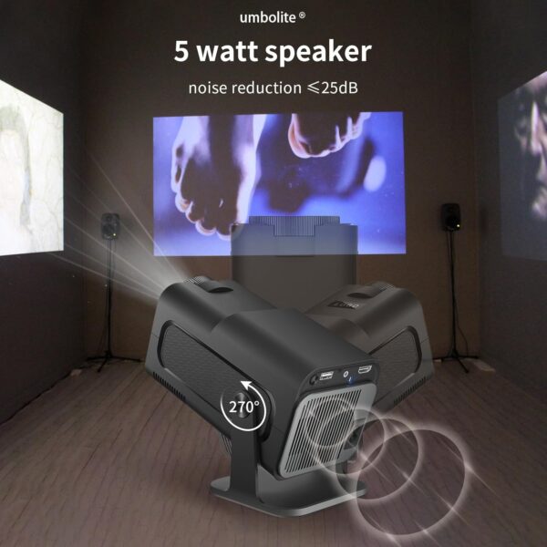 Mini Projector with WiFi and Bluetooth 150-Inch Portable Outdoor Projector 1080P 4K Support WiFi 6 Auto Keystone Smart Movie TV Projector for Bedroom - Image 6