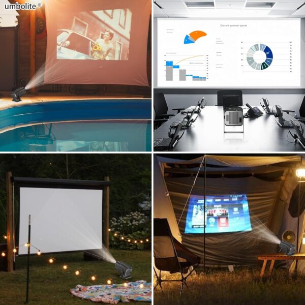 Mini Projector with WiFi and Bluetooth 150-Inch Portable Outdoor Projector 1080P 4K Support WiFi 6 Auto Keystone Smart Movie TV Projector for Bedroom - Image 7