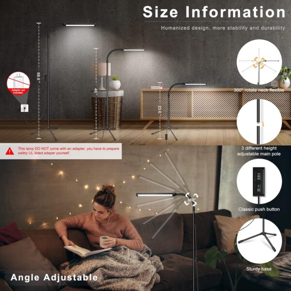 Led Floor Lamp for eyelash extensions Standing light Floor Lamps for Office Standing Lamp Brightness eyelash lamp tattoo Light Eye Caring Reading lamp for Bedroom makeup light lash light extension - Image 2