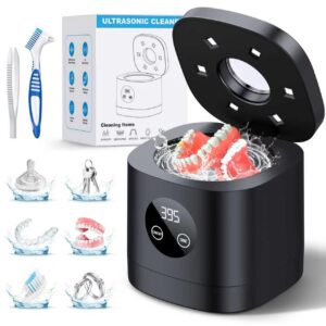 TEBAL Ultrasonic Retainer Cleaner Machine, 52kHz Ultrasonic Dental Cleaner for Mouth Guard-（Pure text review）
