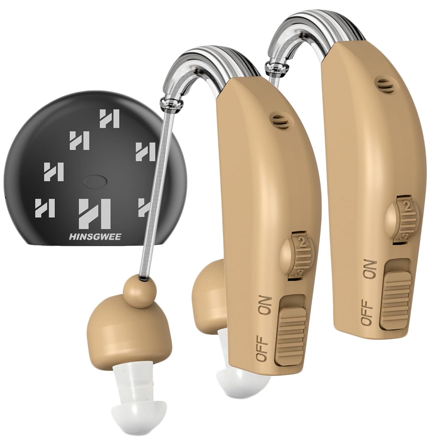 Hearing Aids, Rechargeable Hearing Aids for Seniors, Portable Hearing Amplifiers with Noise Cancelling and Volume Control