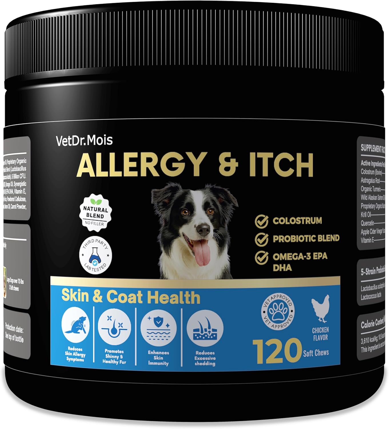 Dog Itch Relief Chews Supplement – Itchy Skin, Hot Spot & Dry Skin Support for Paw Licking